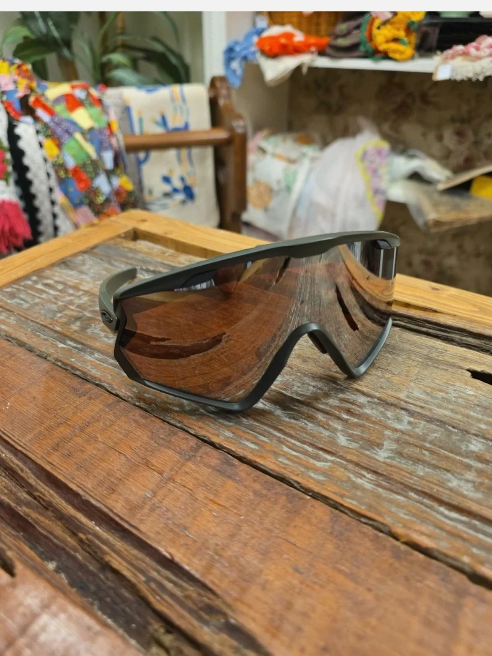 Oakley Black Performance Sports Sunglasses with Amber Lens